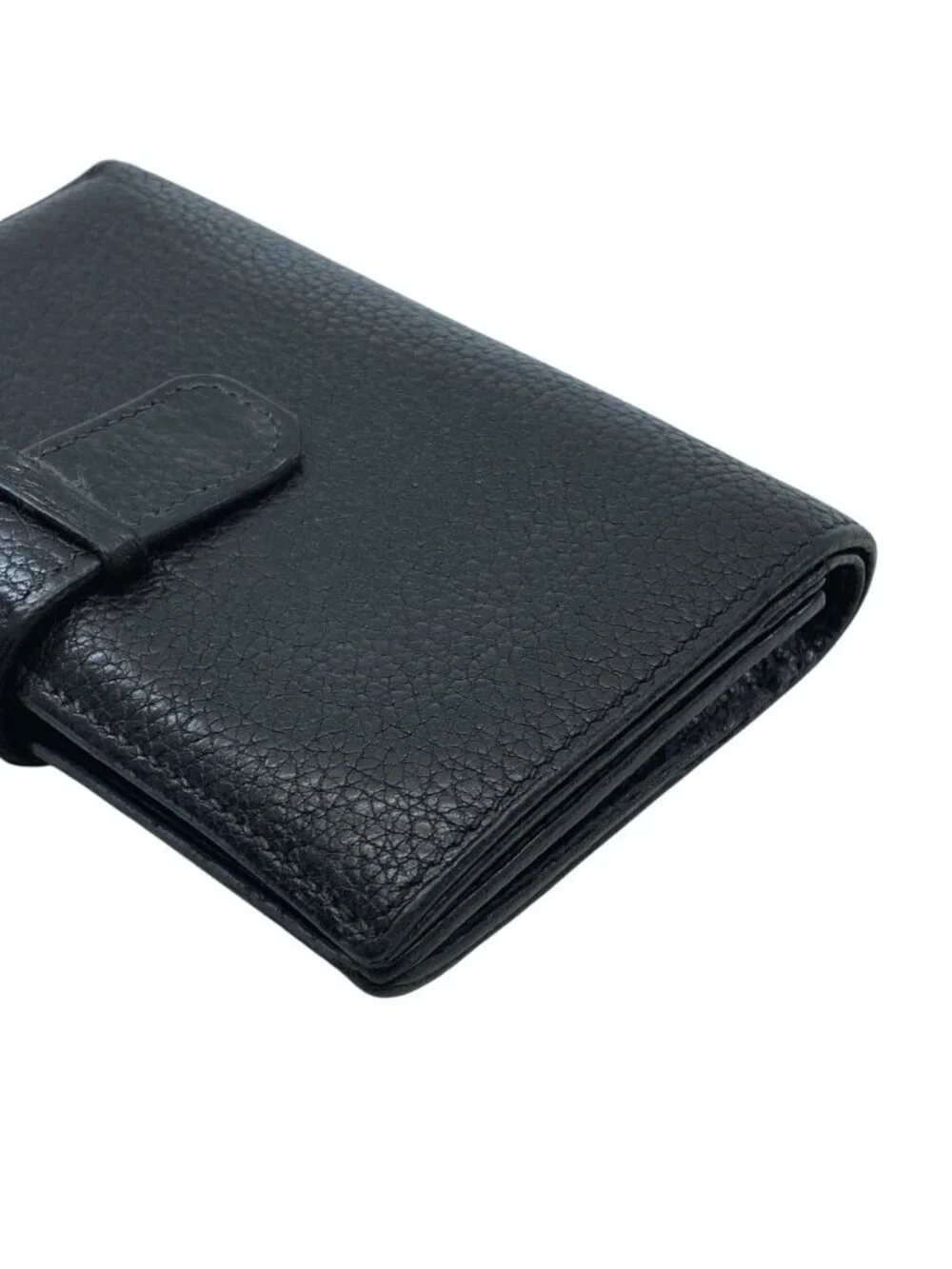 Hermes Jura Bifold Wallet Compact Leather Black Capacity Business